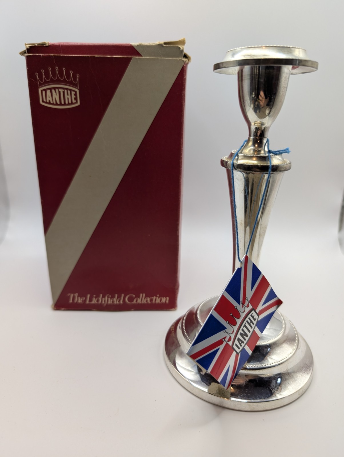 Ianthe Silver Plated Candlestick Lichfield Collection Ref 287 Boxed with Tag Eng