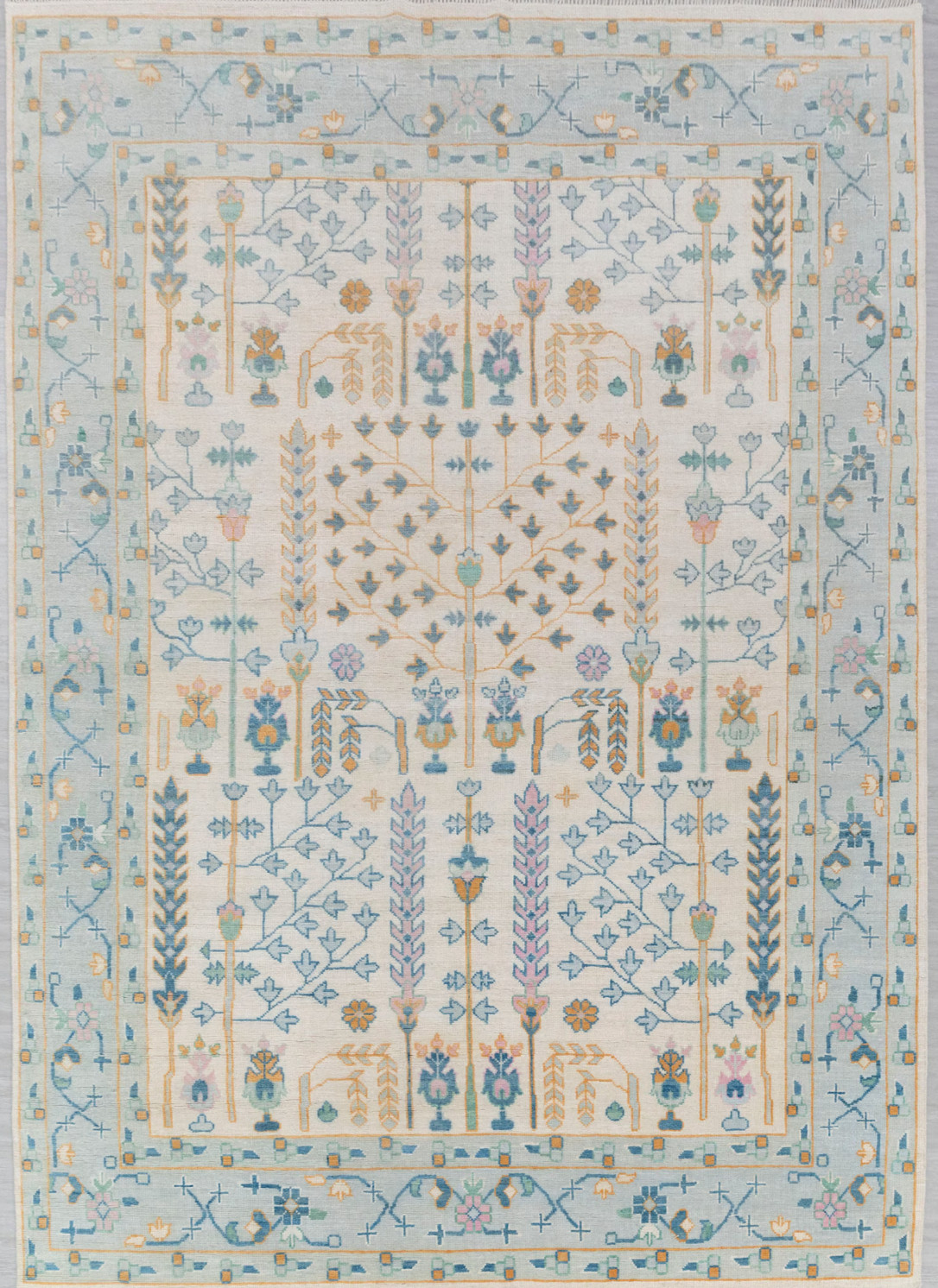Turkish Tree Of Life Oushak Wool Rugs 6×9 7×10 8×11 9×12 10×14 12×15 ft Area Rug