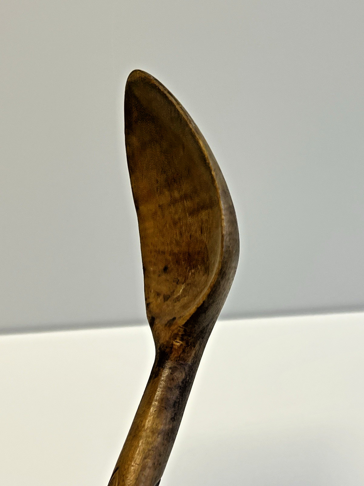 Native American Indian Highly Hand Carved Wooden Ladle; Late 19th Century