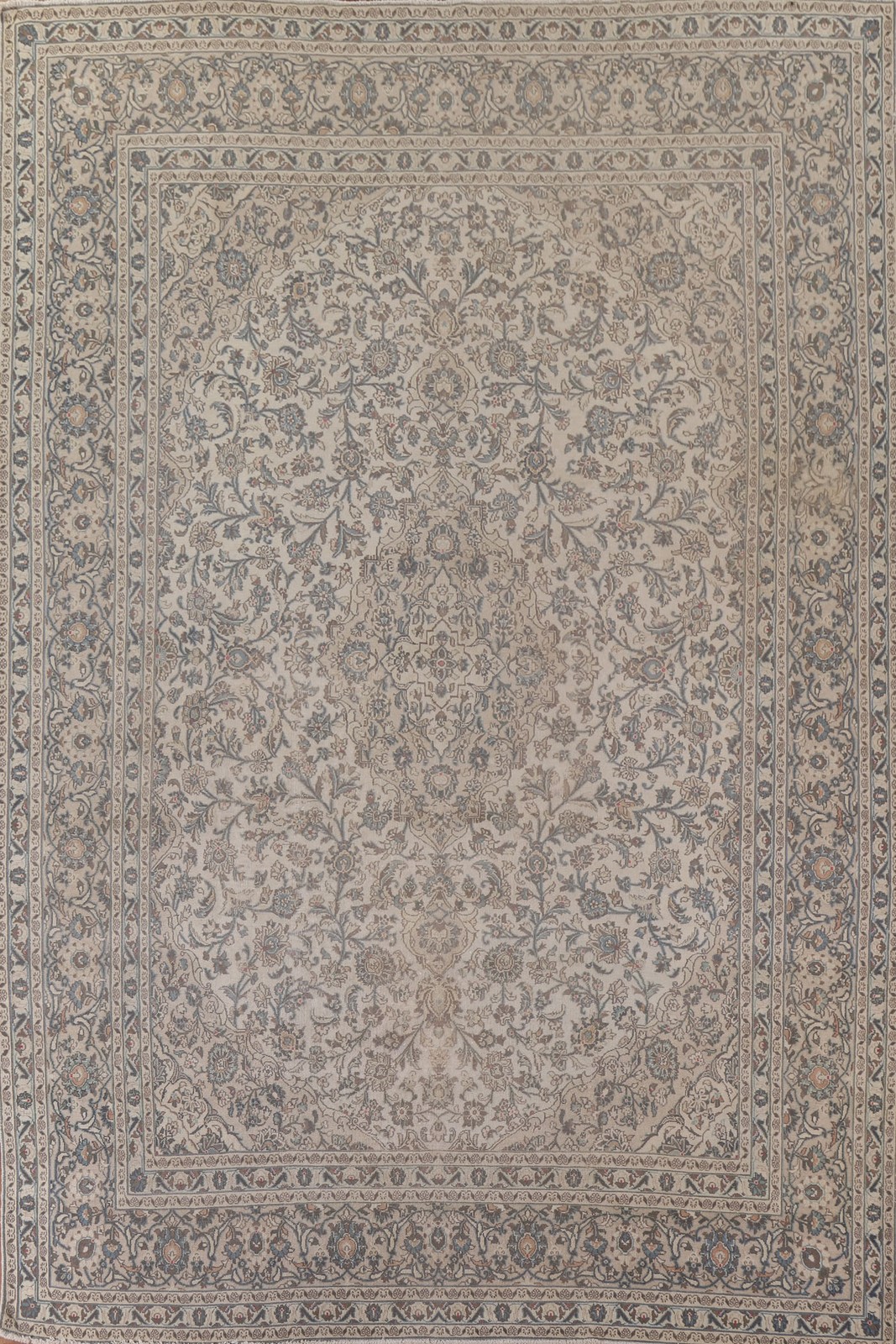 Traditional Living Room Area Rug 10×12 Ivory Wool Medallion Classic Vintage Rug