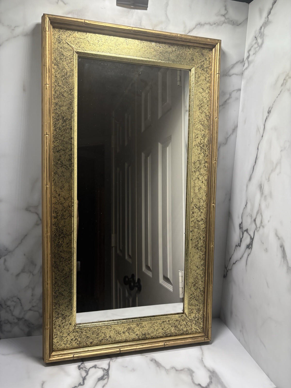 Vintage Ornate Gold Tone Framed Mirror MCM 14.5 X 26.5”