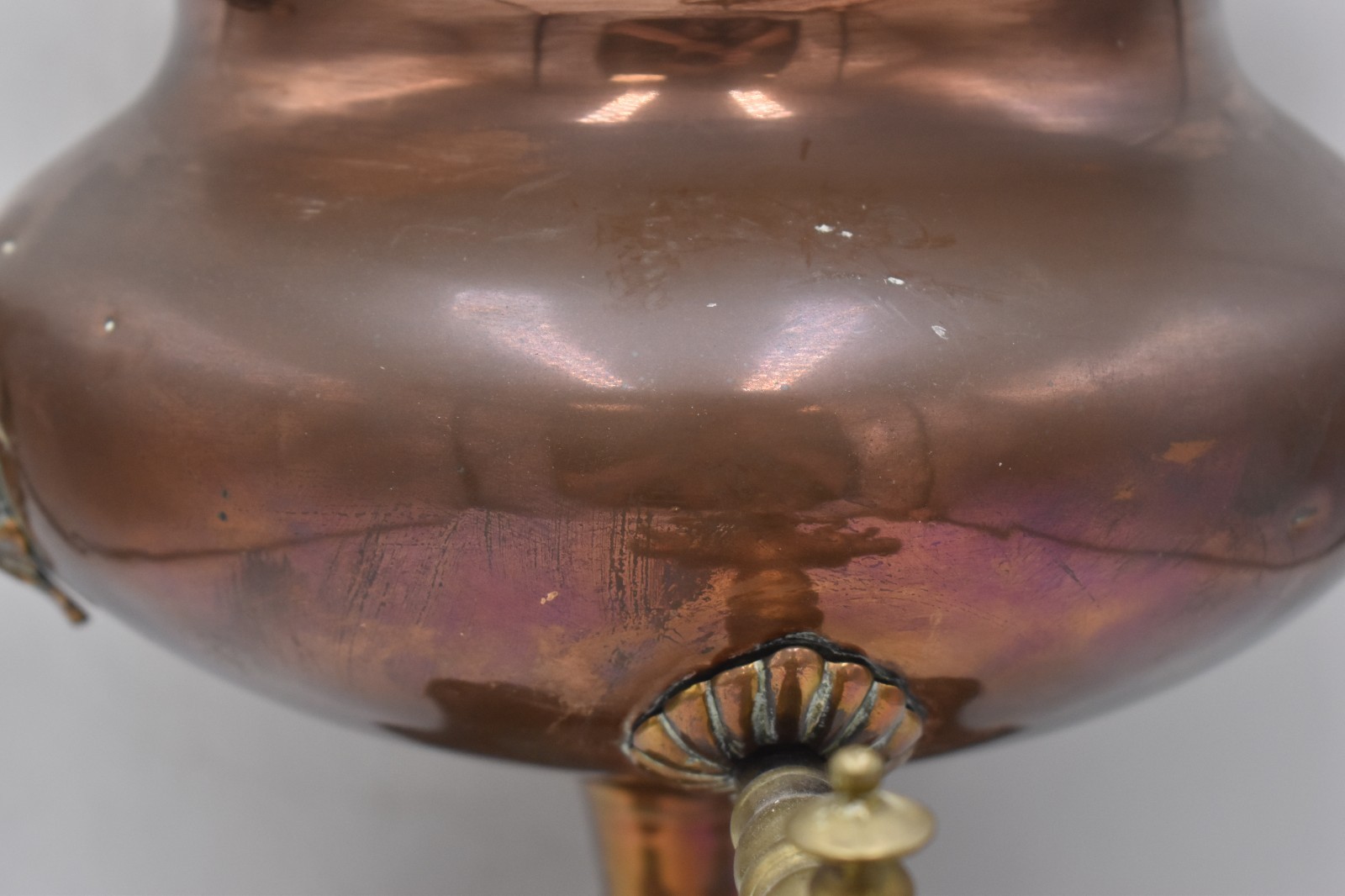 Antique 19th Century Copper & Brass Samovar Tea Urn Large Decorative Metalware