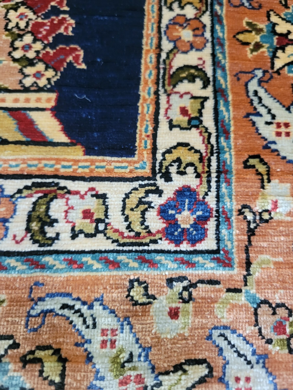 Authentic SIGNED Hand Knotted 100% Silk Turkish Ozpec Hereke Rug 31 1/2” X 58”