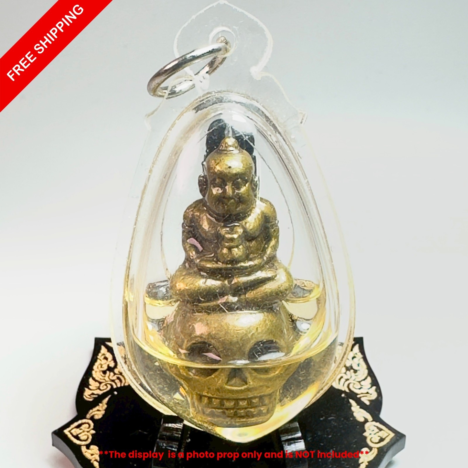 Kuman Thong Voodoo Lukkok Skull in Oil Wealth Lucky Thai Amulet Pendant LP Mian