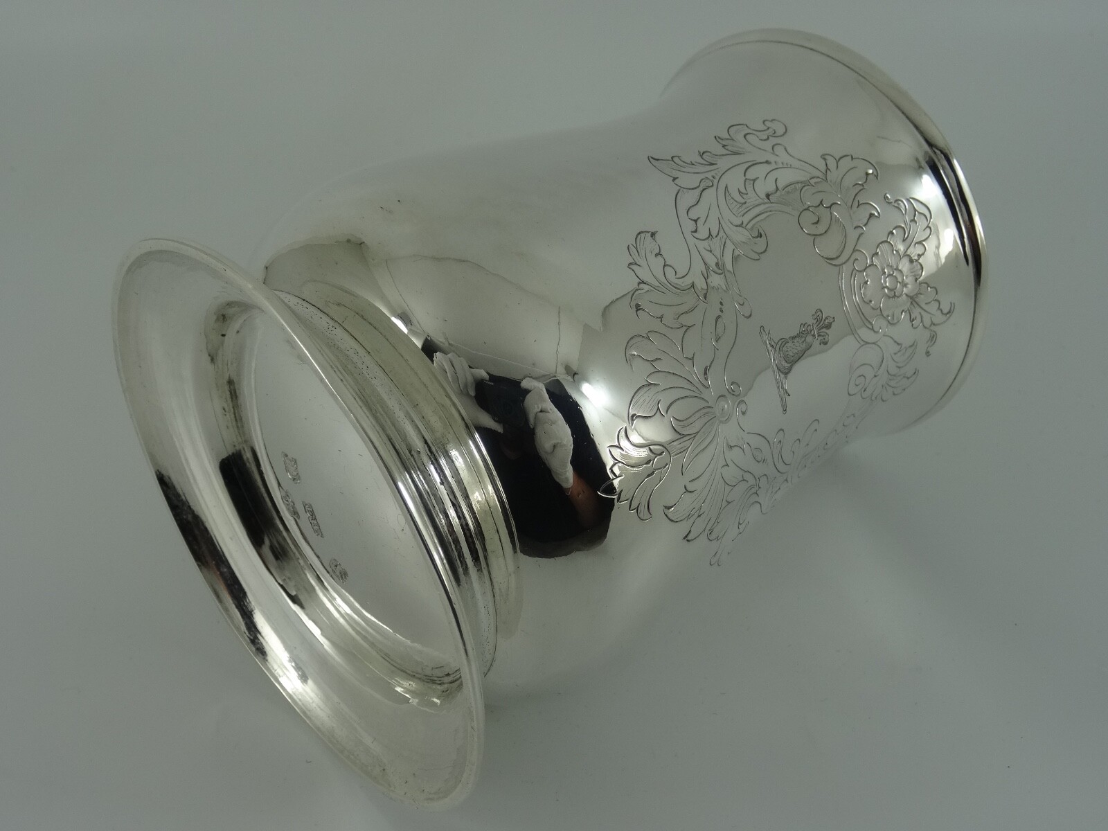 SOLID STERLING SILVER LARGE ENGLISH ANTIQUE GEORGE II TANKARD LONDON 1754 400G