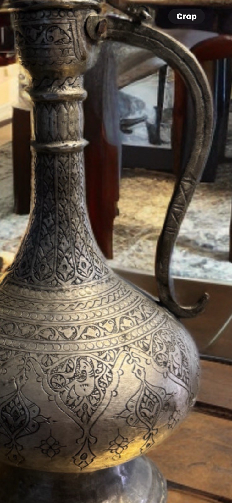 Middle Eastern Islamic ewer made of tinned copper 19th century