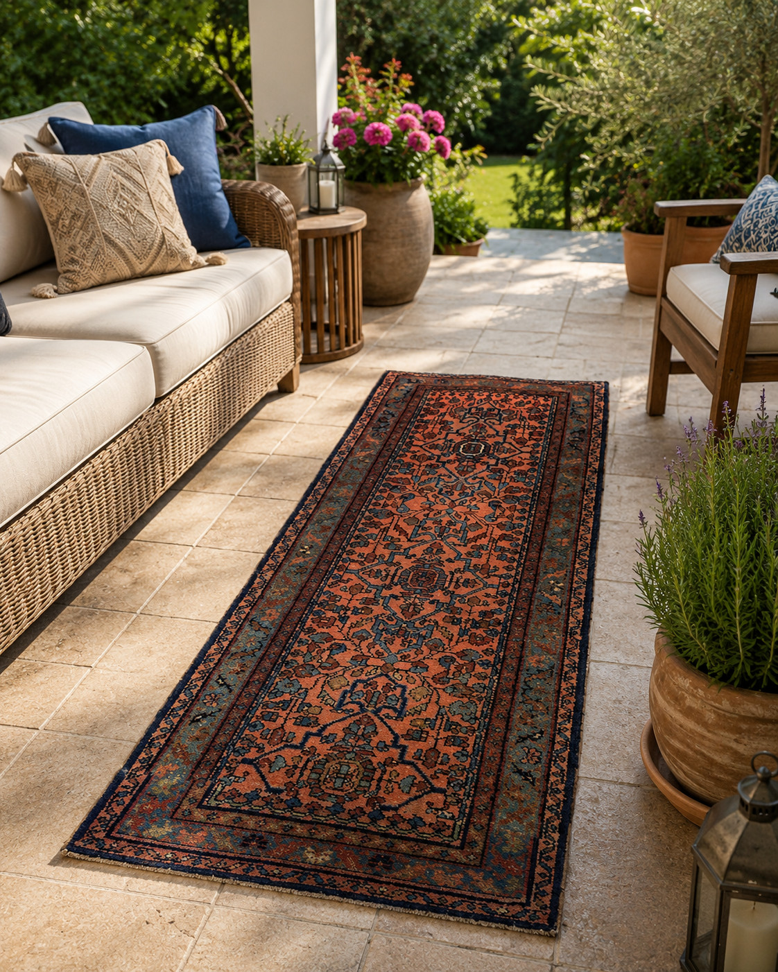NATURAL WOOL Old Orintal Rugs, Hand Woven,knotted size Approximately 2’5″ X 5’9″