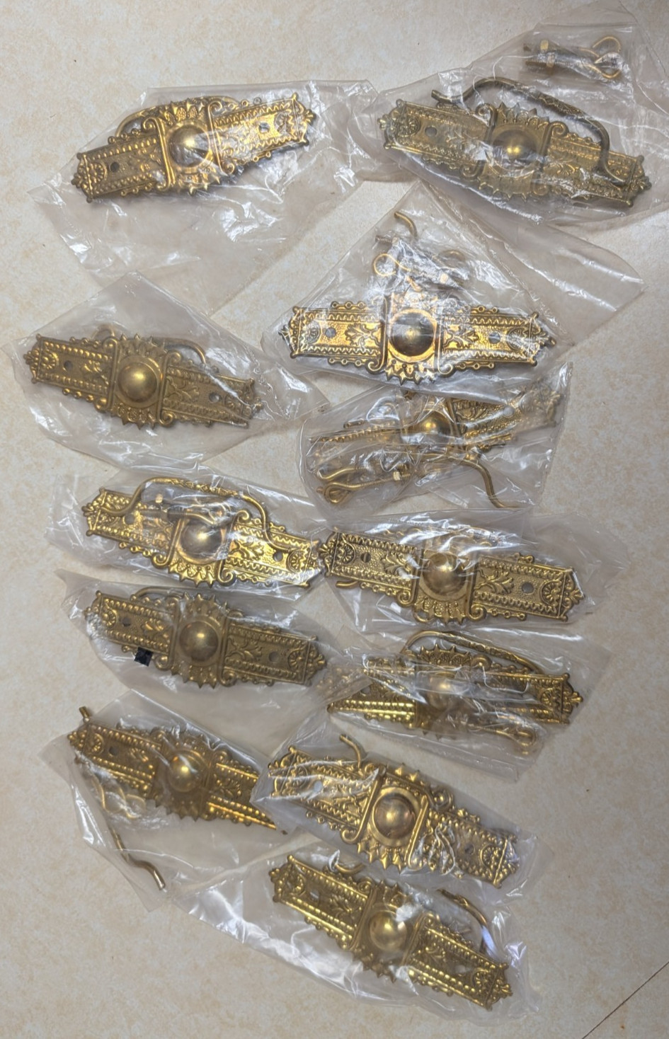 12 Eastlake Style Brass Drawer Pull Bail Handle 3″ Centers Vintage Reproduction