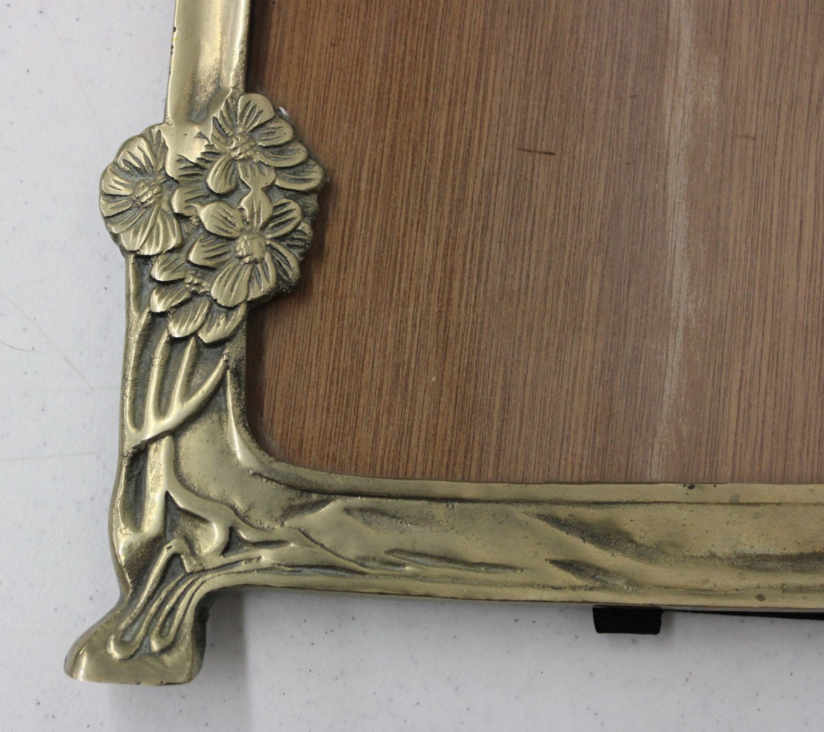 Vintage Art Nouveau Brass Fancy Picture Frame Lady by the Lake Fits 8″x11″ Photo