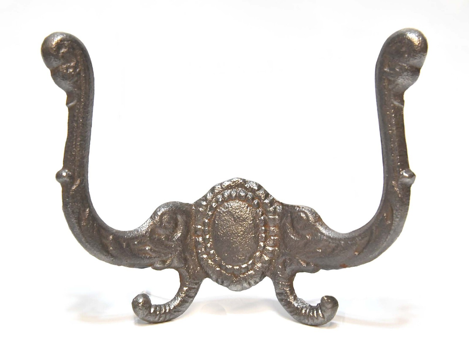 LARGE VICTORIAN STYLE CAST IRON REPRODUCTION WALL MOUNT HAT / COAT HOOK 4 PRONG