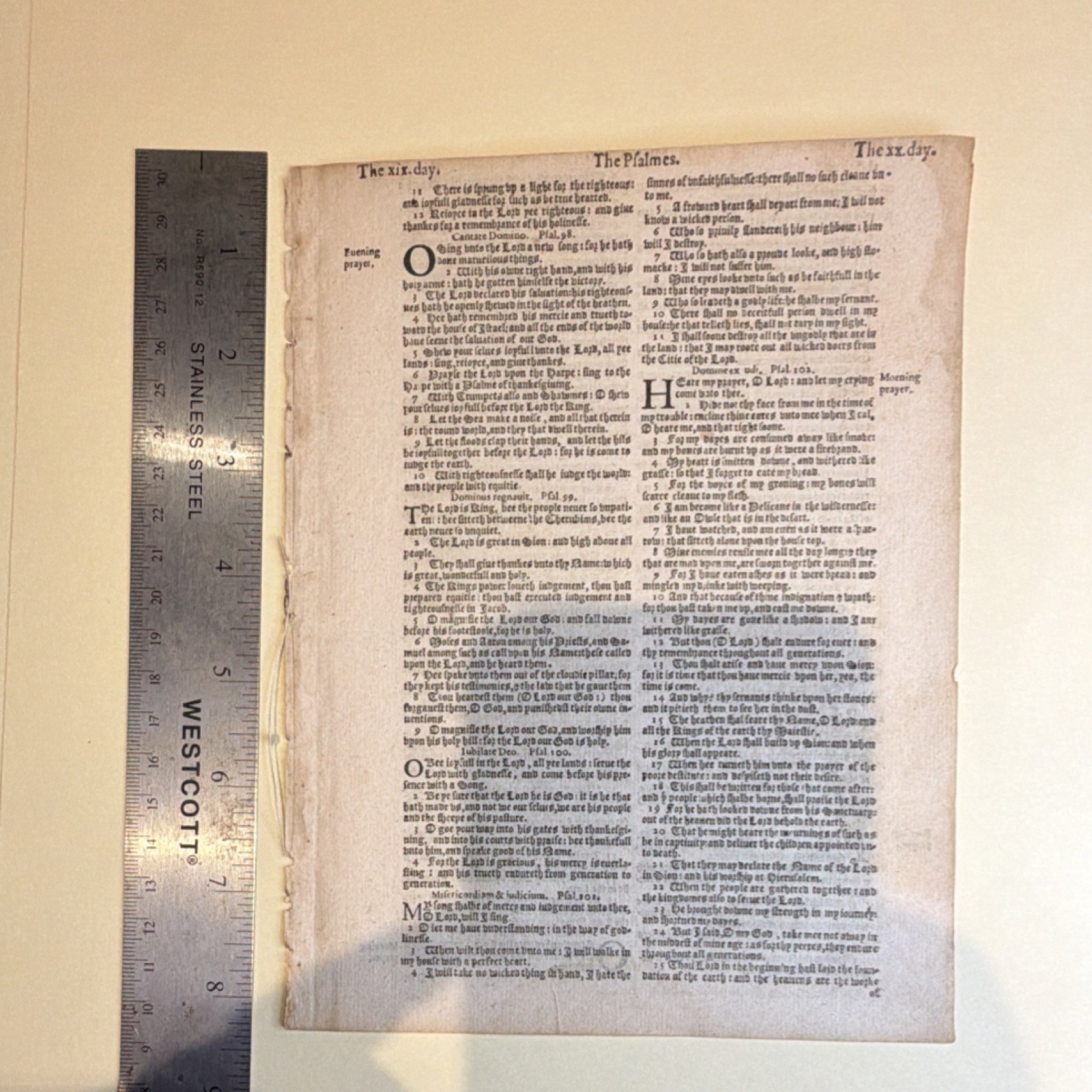 King James Bible Leaf 1613 Robert Barker Original w/ Certificate of Authenticity