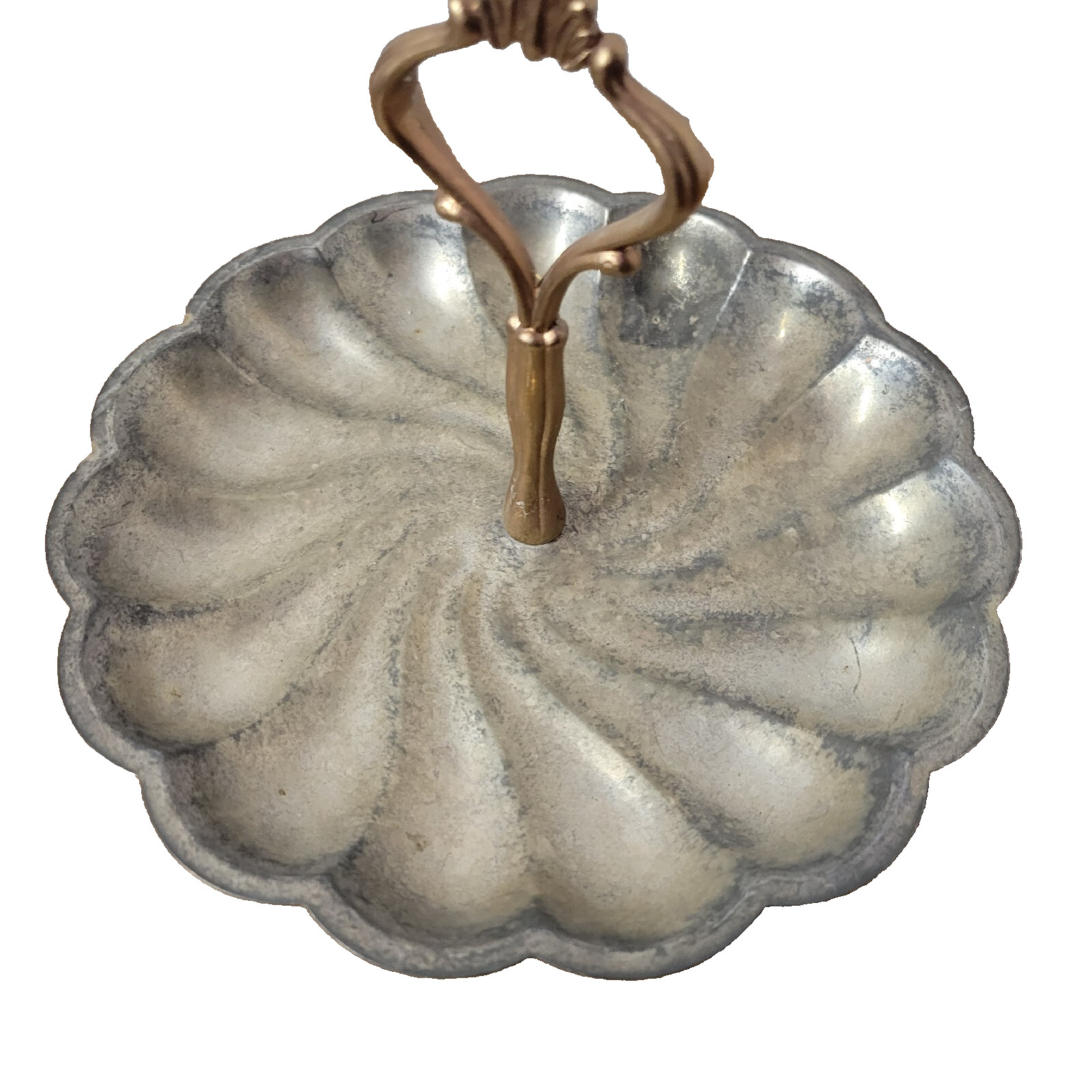 Antique Silver Appetizer Platter Small With Handle