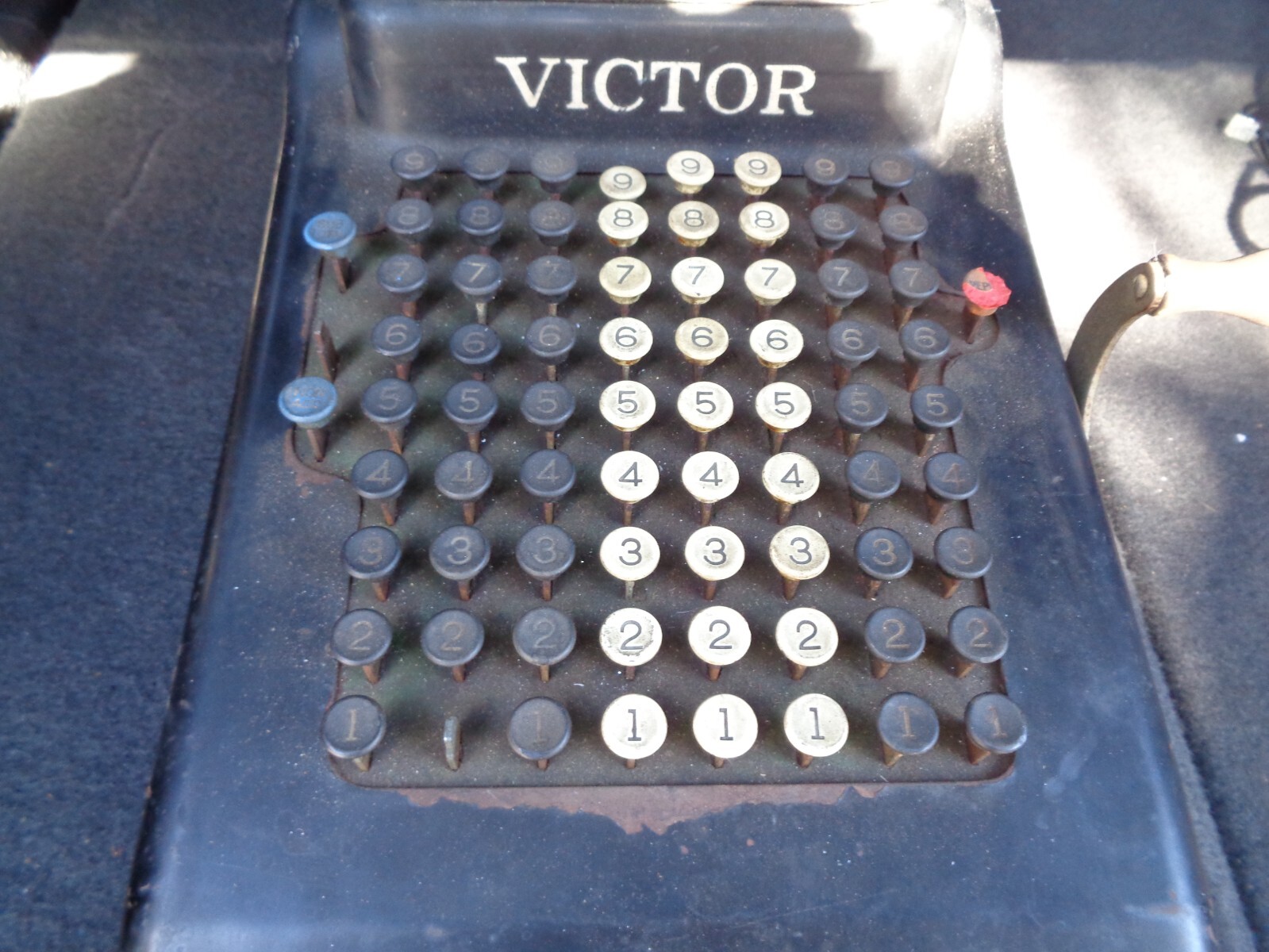 Antique Vintage Victor Hand Crank Adding Machine 1920’s 1930’s functional