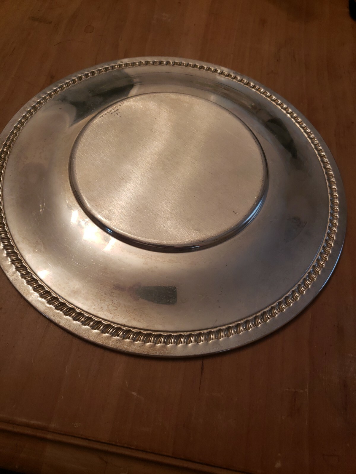 Rare Sterling Silver 10″ Large Serving Plate No MONO 246 GRAMS