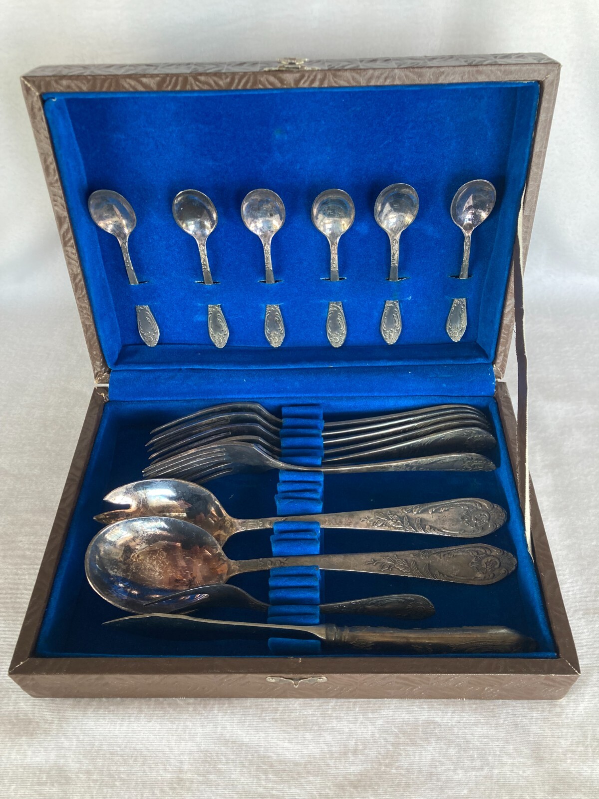 Vintage Soviet USSR Melchior SILVER PLATED Travel/Picnic Set
