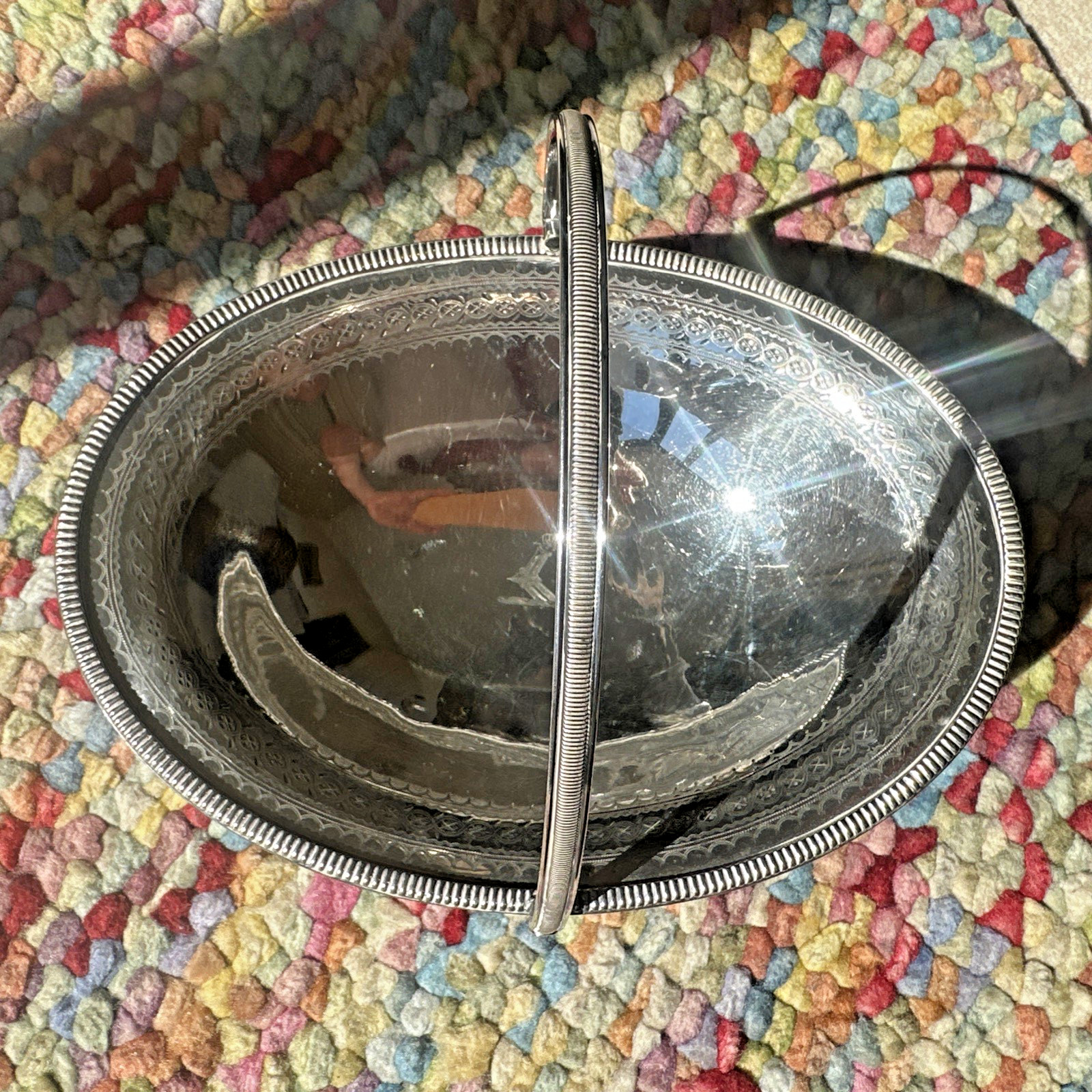 Antique C19th Sheffield Silver Plate Bowl Engraved Armorial Cameron/Kirkpatrick