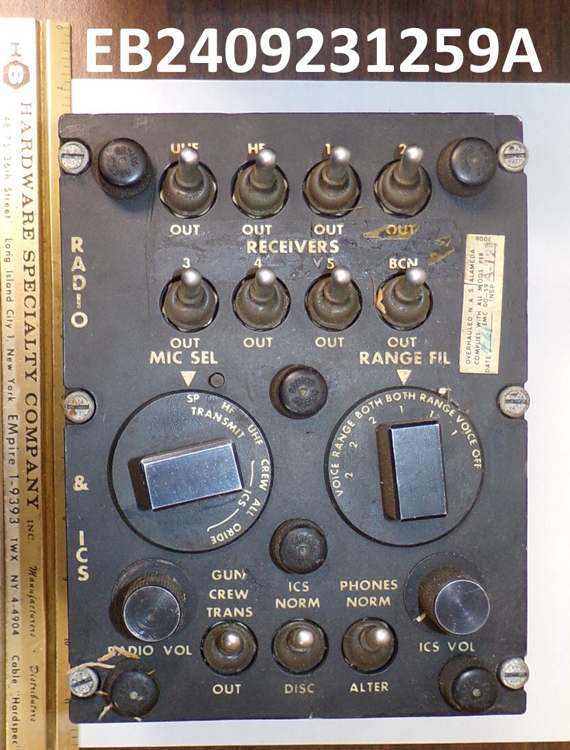 Antique Air Force Radio Gun Crew Control Panel PN: C-762A/A1C-5B (EB2409231259A)