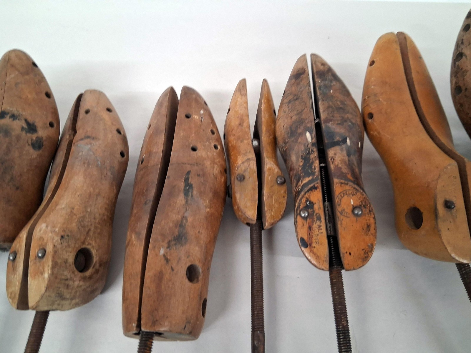 Antique Wooden Shoe Stretcher Lot of 10 G. E. Belcher Stoughton & O.A. Miller