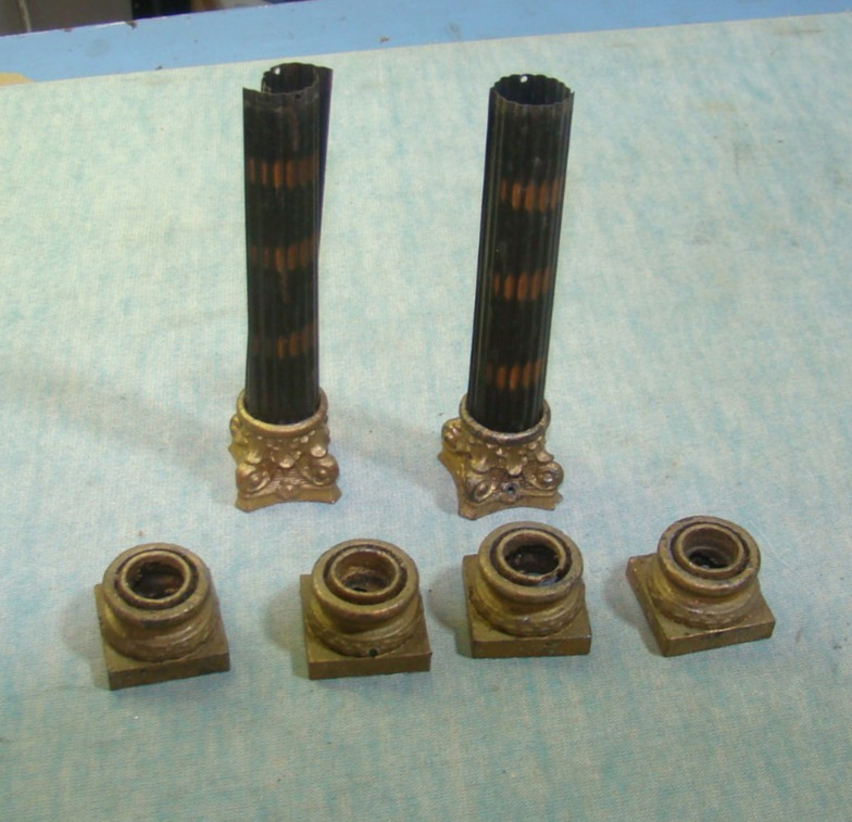 Decorative Bases and Pillars from Mantle Clocks, Very Ornate, Salvage Projects
