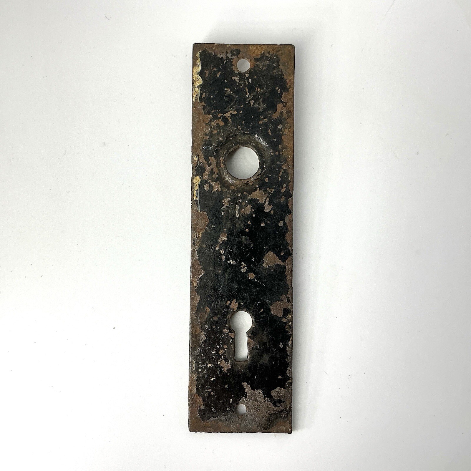 Antique Victorian Eastlake Doorknob Faceplate Back Plate Ornate Cast Iron 004