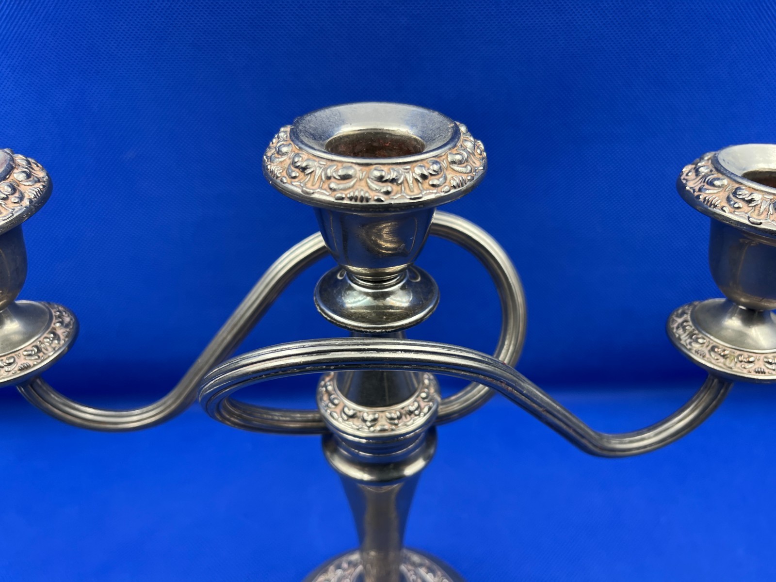 Good Quality 3 armed Silver plated Candelabra, made in England.