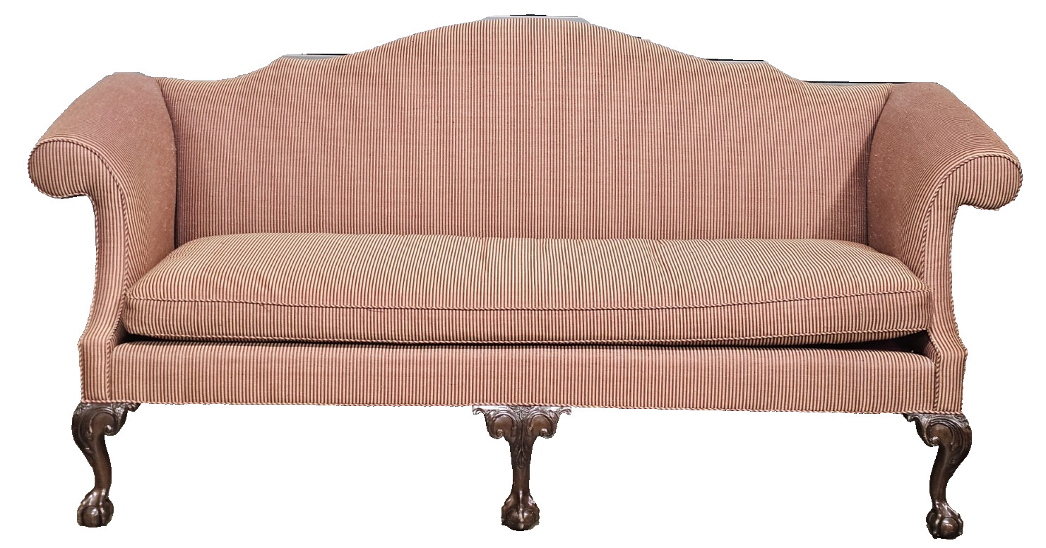 Kittinger Mahogany Williamsburg Style Chippendale Style Sofa Claw and Ball Feet