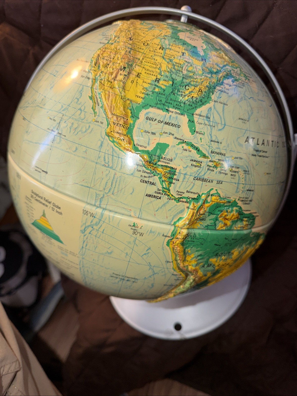 Vintage 90’s NYSTROM Sculptural Raised Relief Classroom Globe 12 Inch MAP