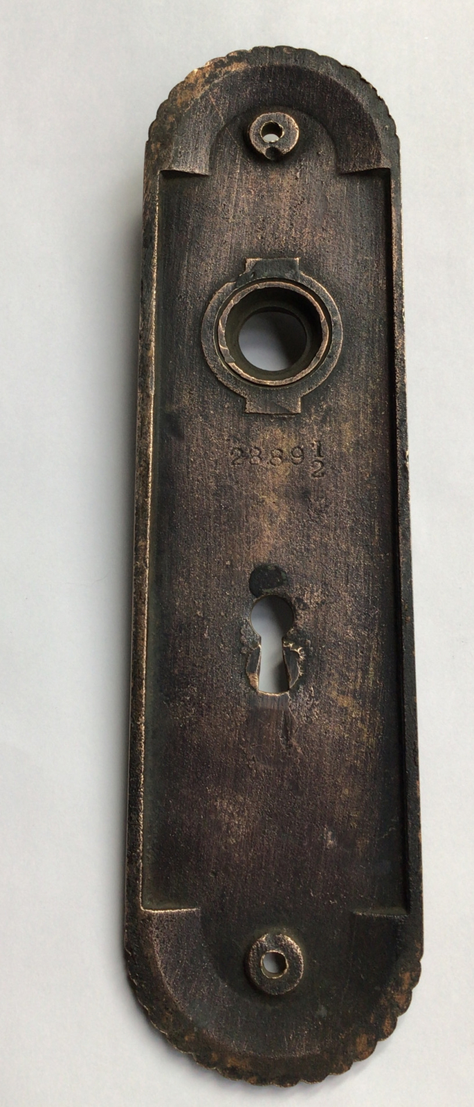 Antique Vintage victorian Brass back door plate 7 3/4” long art deco