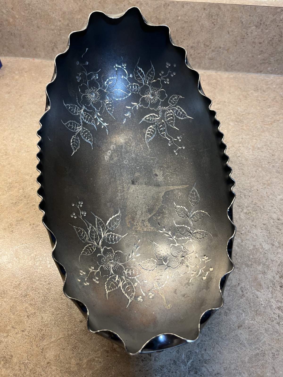 Antique Art Nouveau Pairpoint Quadruple Silver Plate Footed Bowl