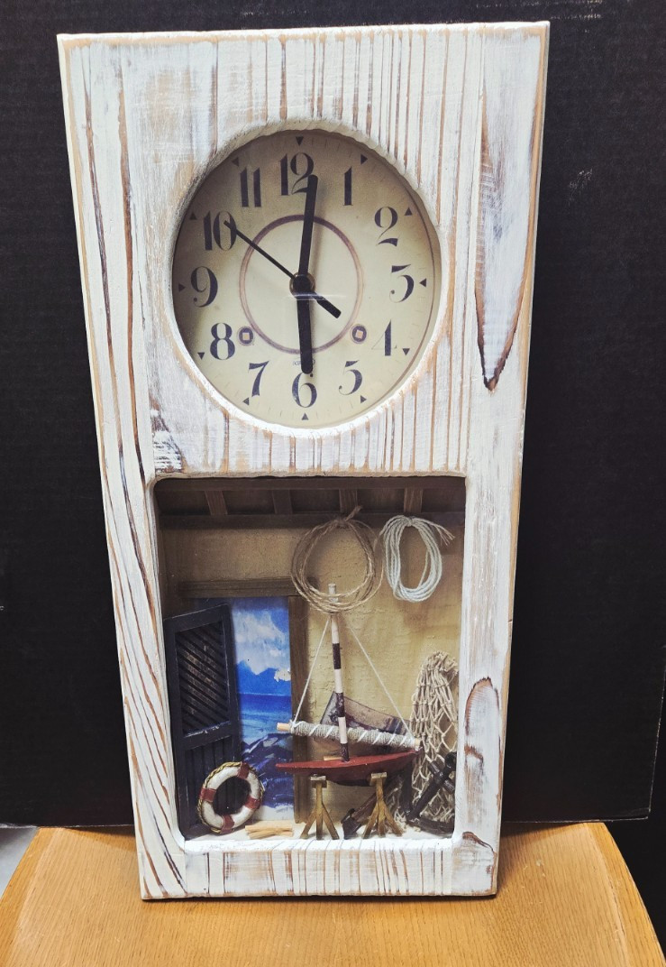 Beach Lovers Wall Clock about 18inches Works