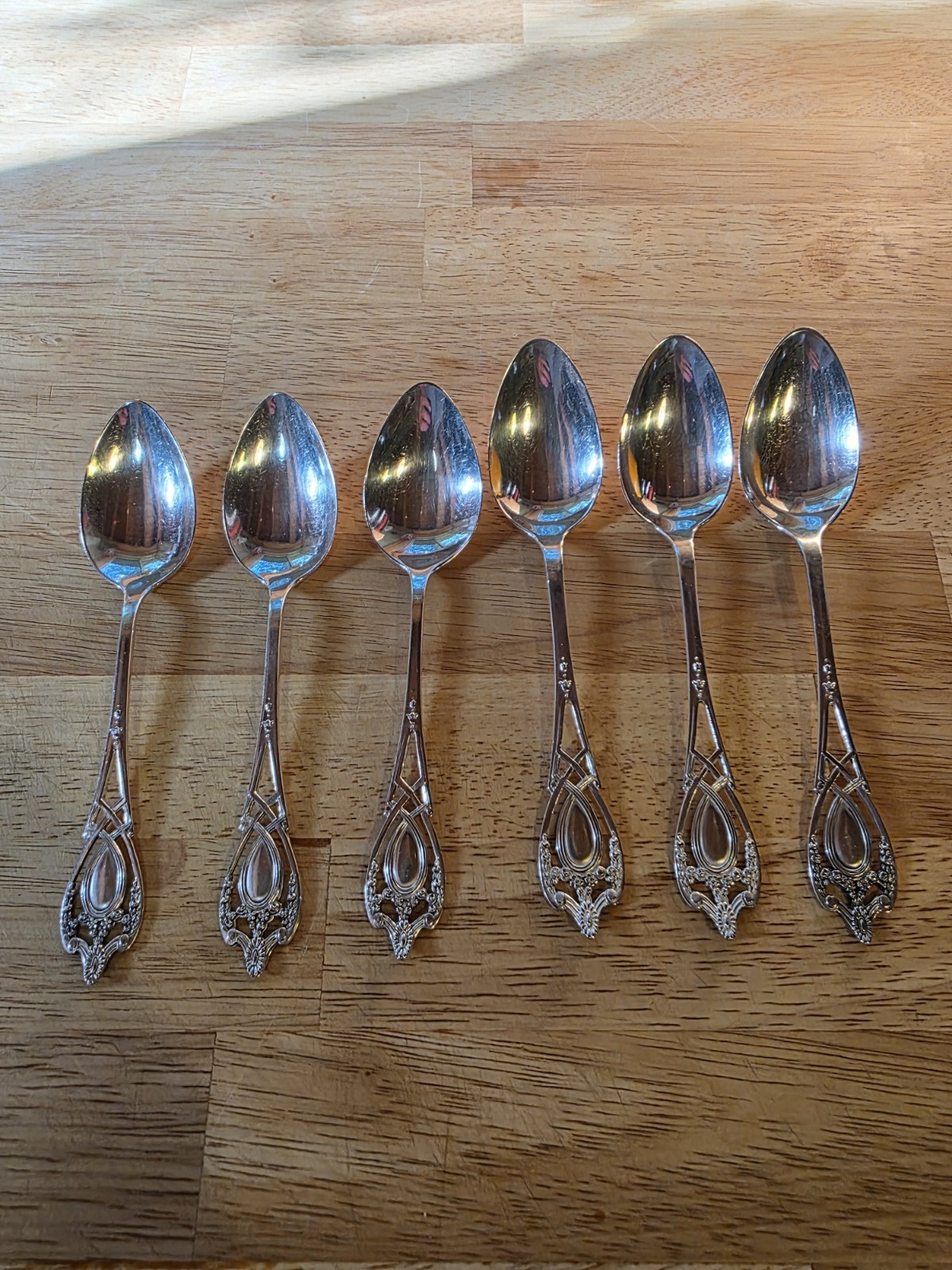 Antique 1908 Sterling Silver Monticello by Lunt Spoons Lot of 6 Two Sizes 98gr