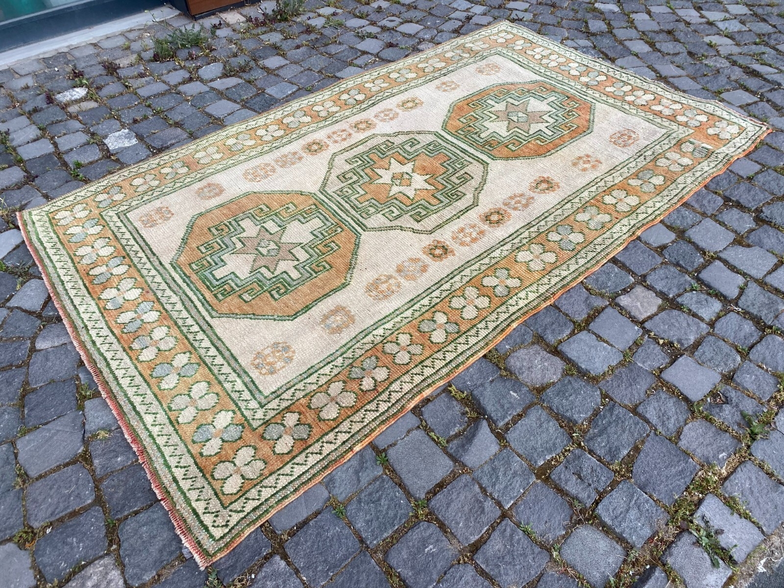 Handmade Wool Rug, Bohemian Area Rug, Turkish Vintage Rug, Home Rug 4,1 x 6,8 ft