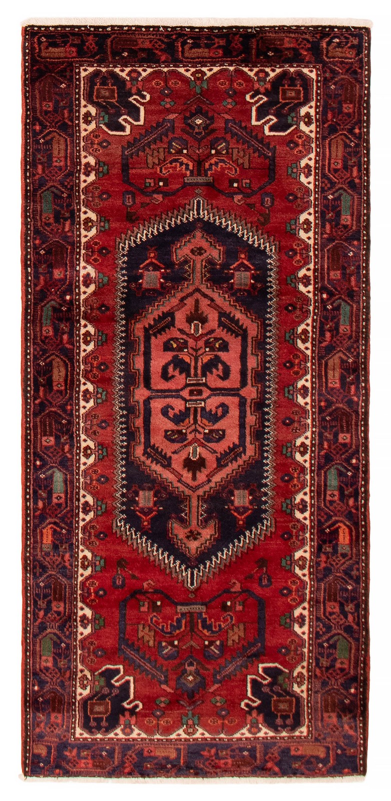3’6″ x 7’5″ Vintage Hand-knotted Runner Rug Traditional Oriental Wool Carpet