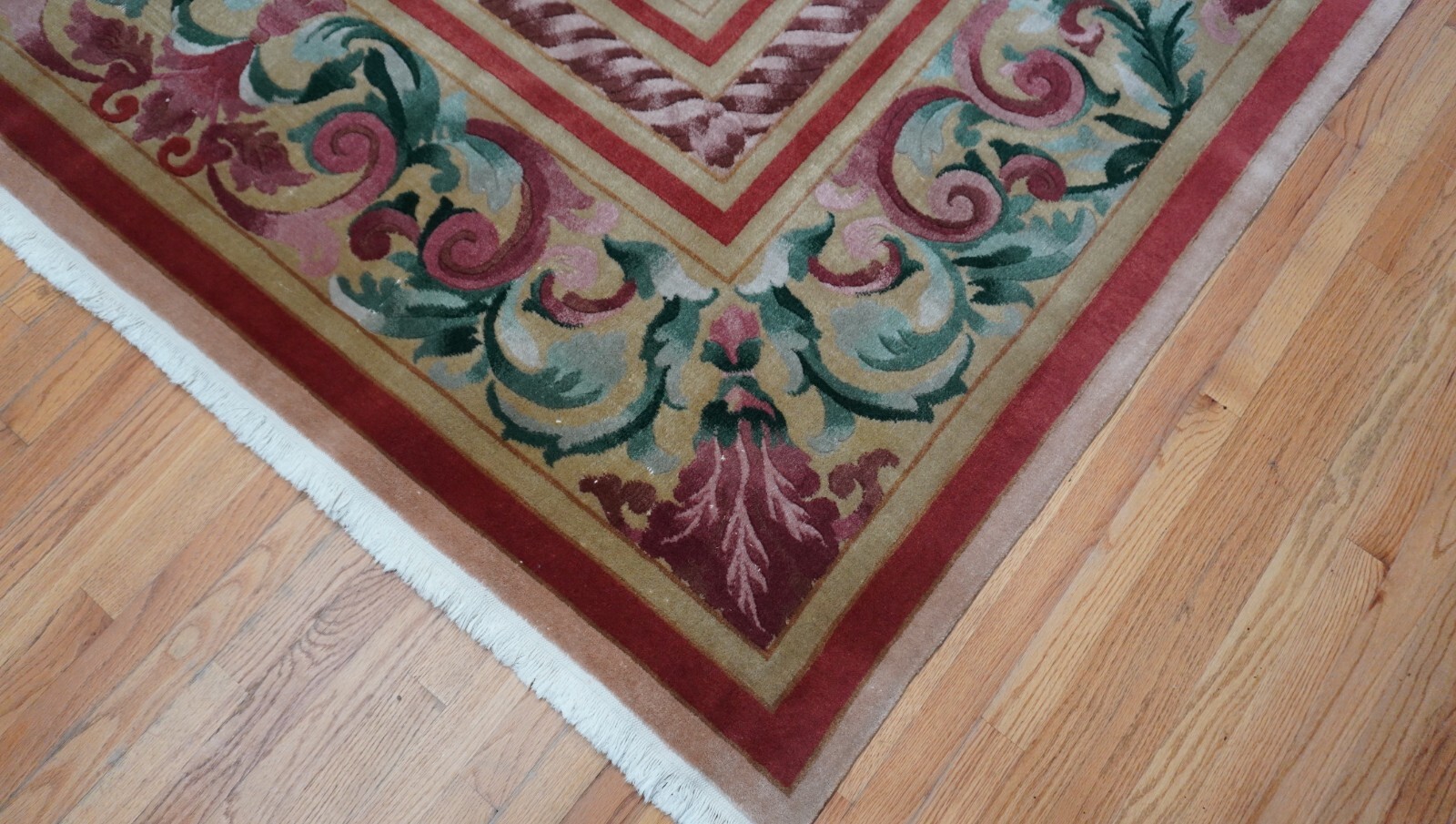 Chinese Tibetan Savonnerie Style hand knotted Wool Oriental Rug 7’8″ x 10′