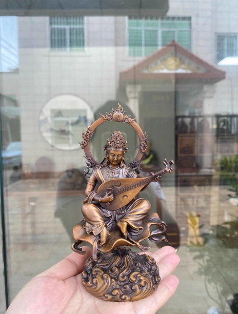 16CM Tibet Sarasvati Goddess Copper Statue Image