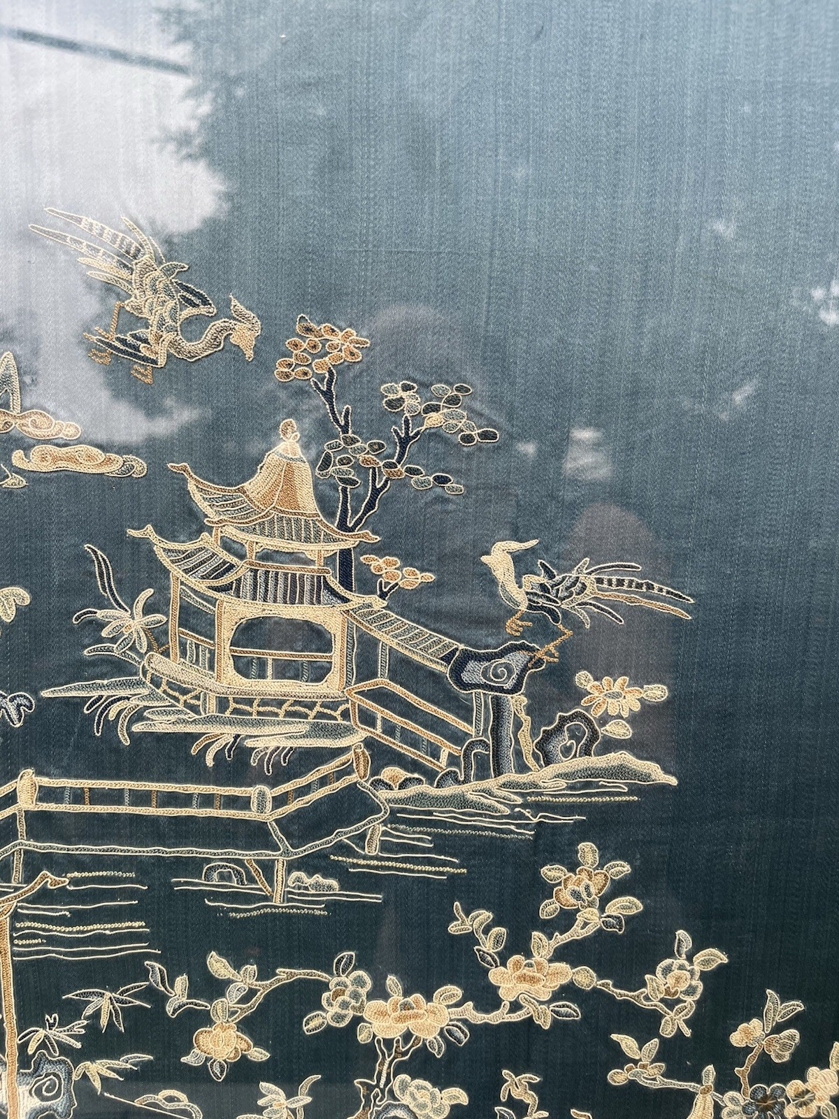 Very Finely Embroidered Antique Chinese Embroidered 27.5in X20in