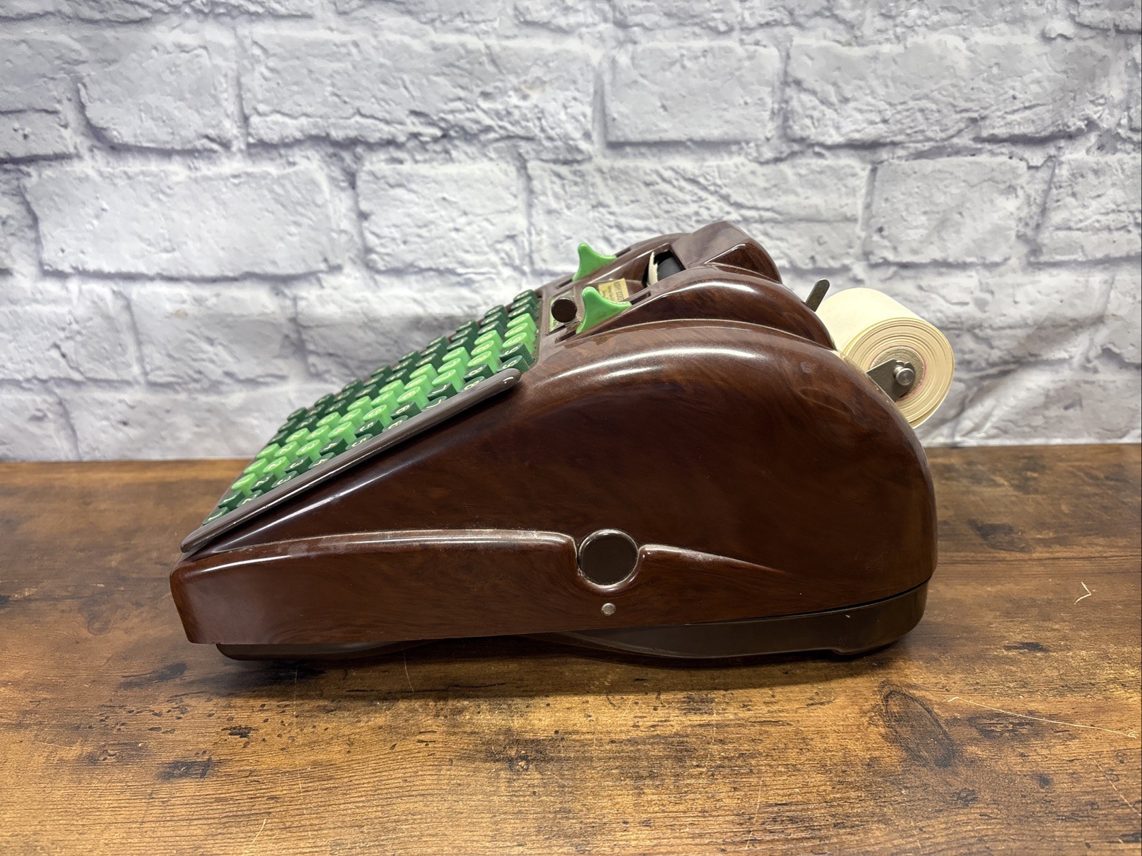 Vintage Victor Adding Machine Bakelite Jade Keys Art Deco Model W/ Cover