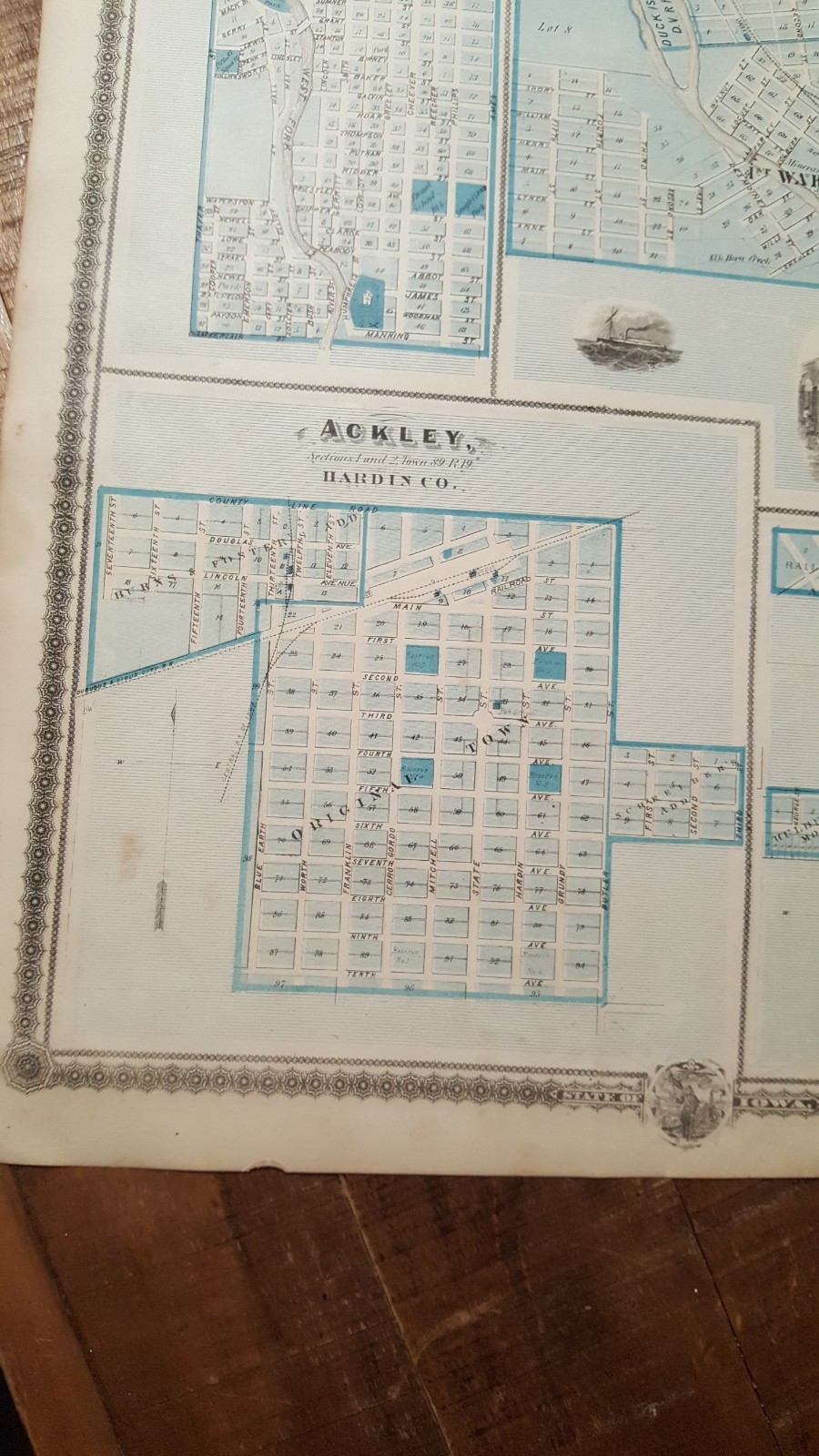 NICE ANTIQUE MAP – PLAN OF HUMBOLDT/FORT DODGE IOWA – Andreas Atlas Co. 1875