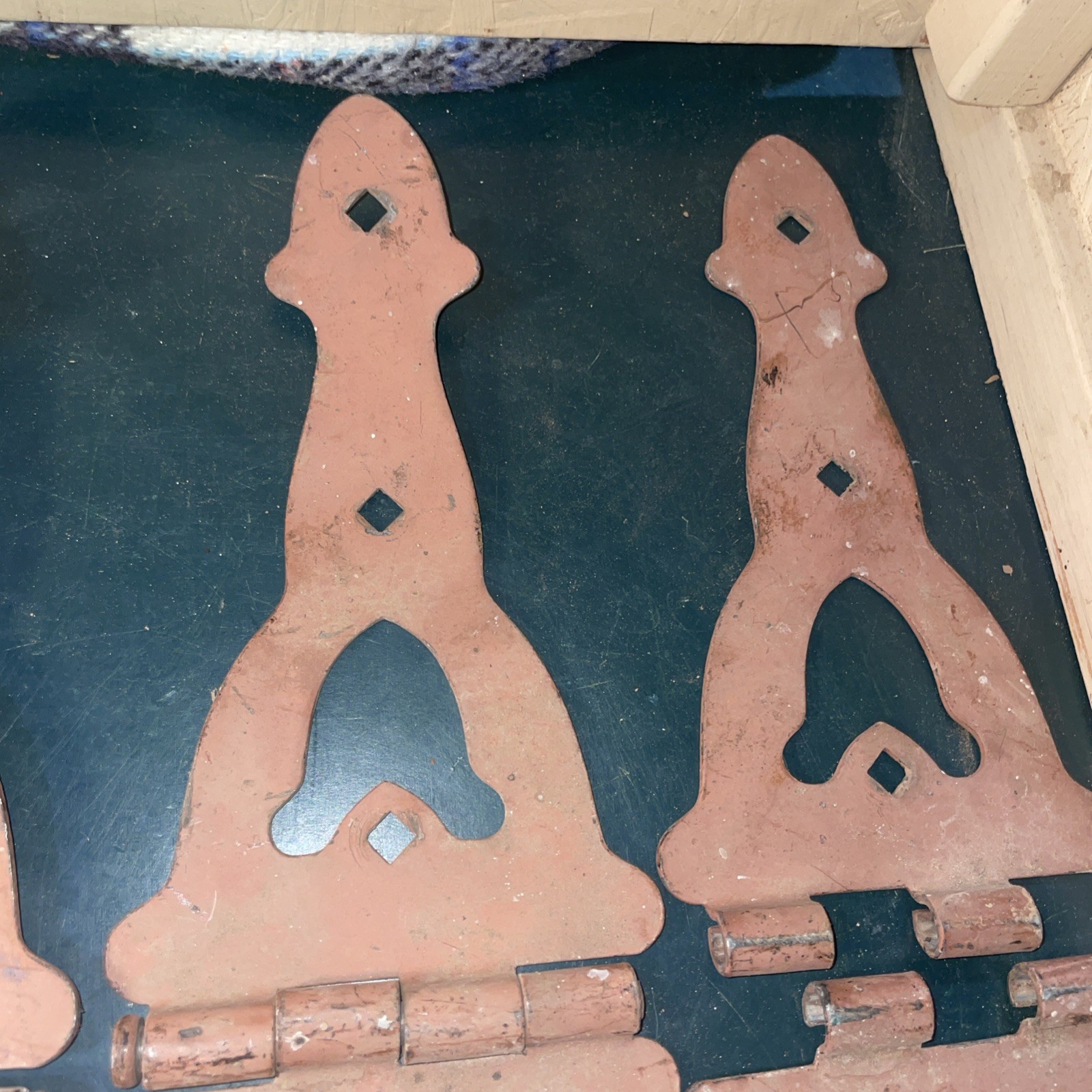 TWO PAIR RUSTIC GOTHIC HINGES large 20” long L@@K!!!