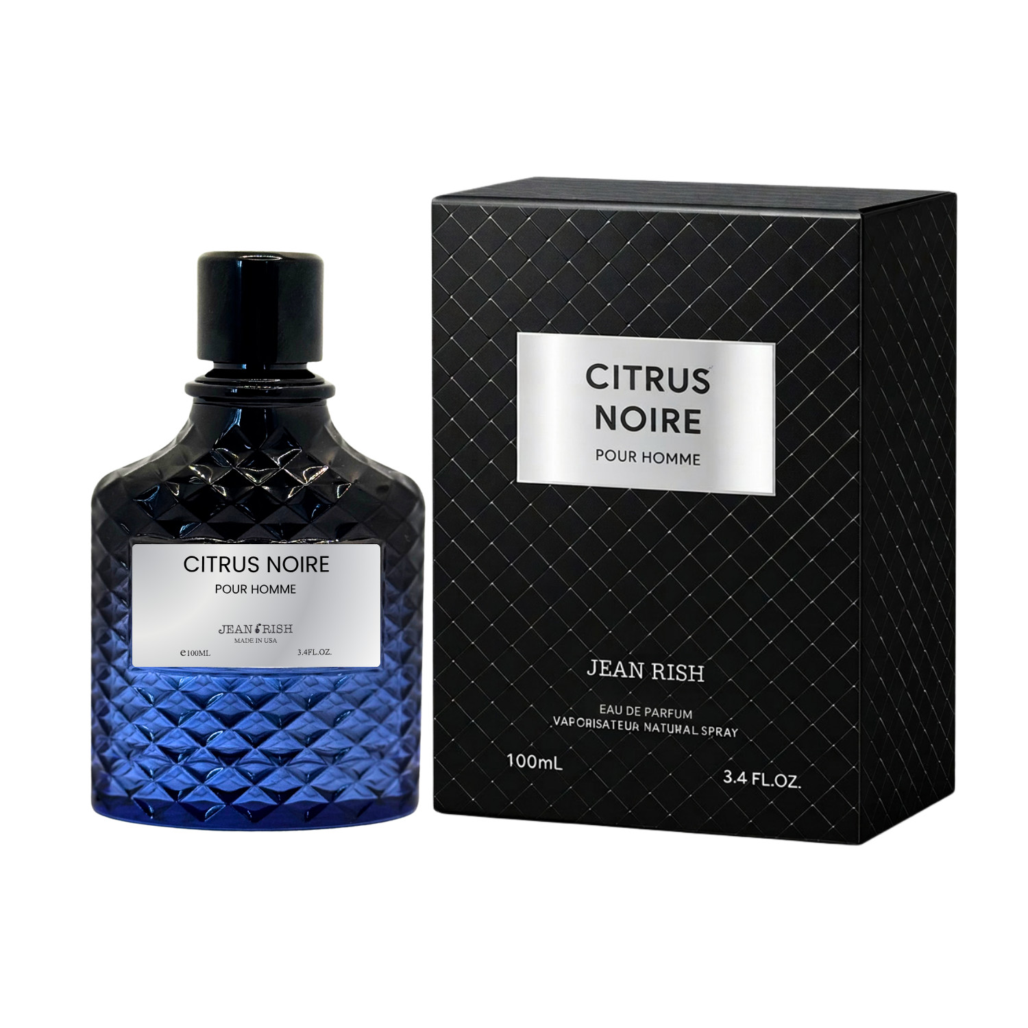 Jean Rish Citrus Noire, Eau De Parfum for Men (3.4 Fl Oz / 100 ml)