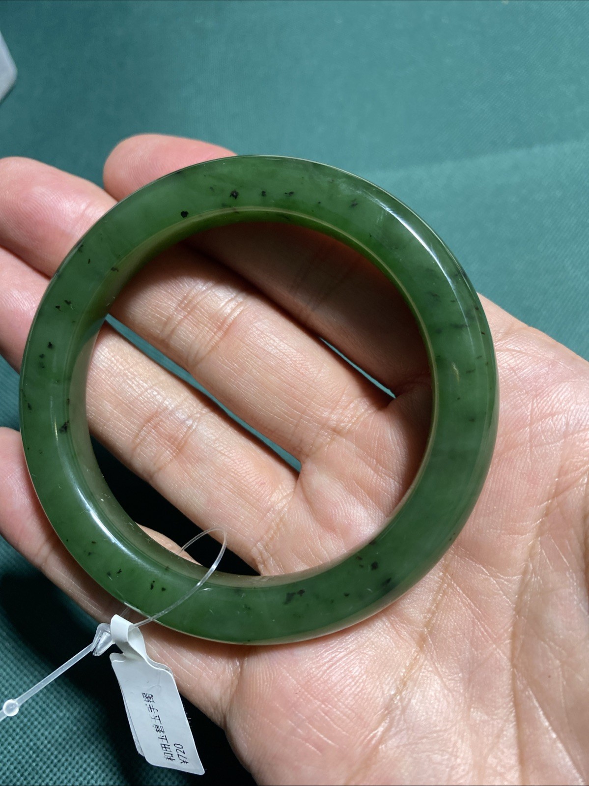 Hetian jade bracelets prefect~ 和田玉碧玉手镯57号圈口质地温润佳品
