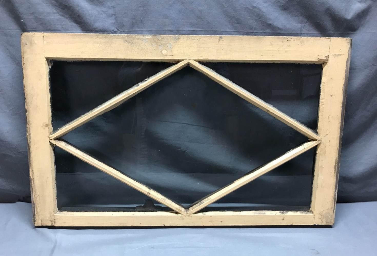 Antique Vintage 17×28 Diamond Transom Mission 5 Lite Window Sash Old 1833-25B