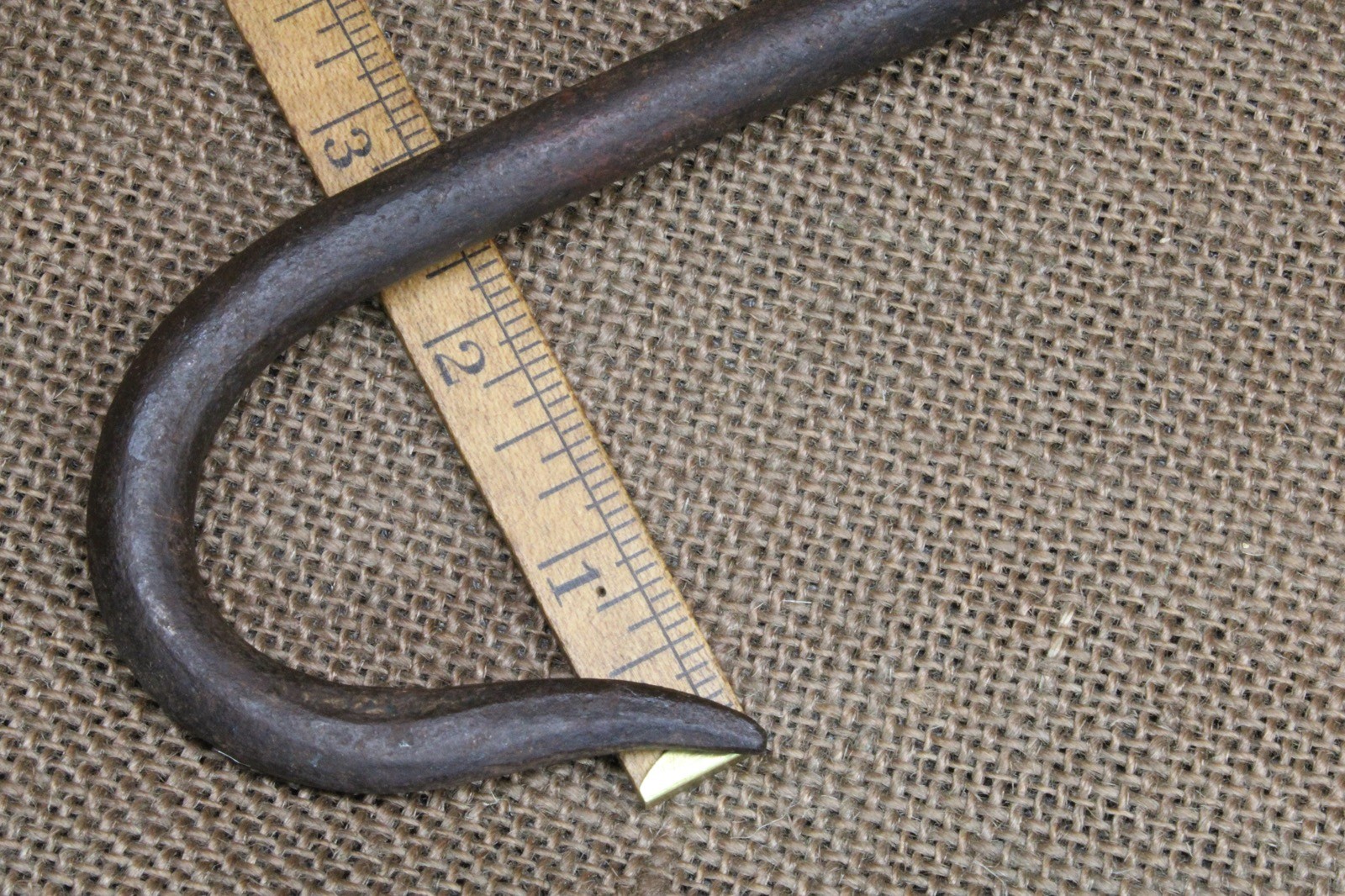 Old Trammel Crane Hook Hearth Rustic Wrought Iron 1800’s Fireplace 17 1/4”