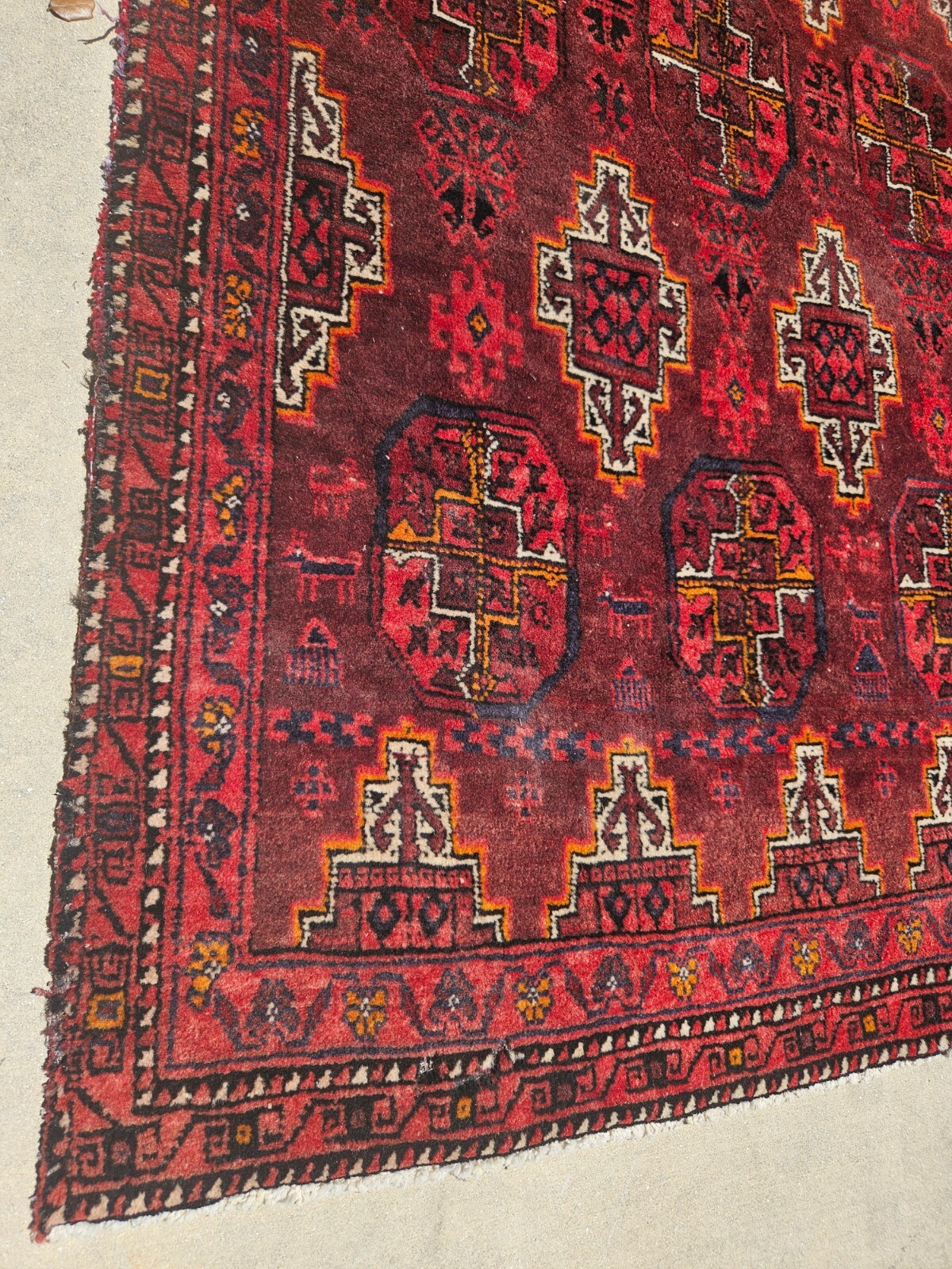 3x7ft. Vintage Bokharra Wool Runner