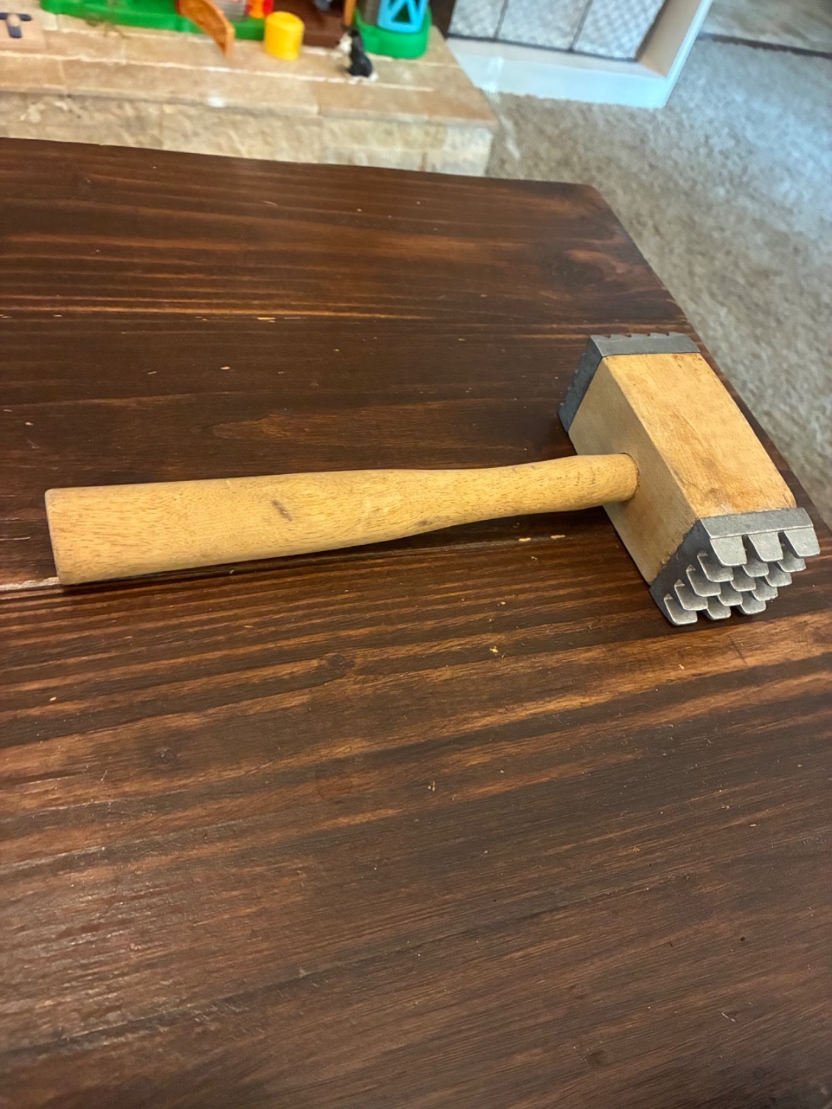 Antique Wooden meat hammer Primitive Farm Tool Kitchen