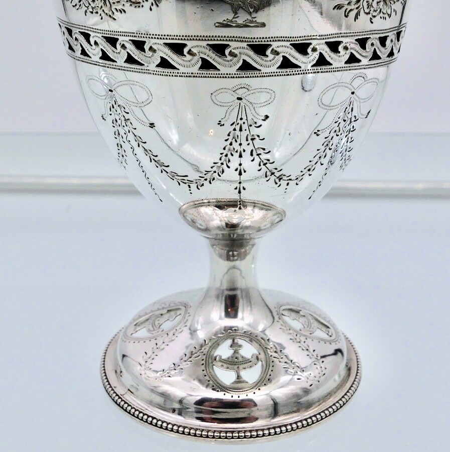 Antique Victorian Sterling Silver Sugar Basket London 1857 Joseph Angell