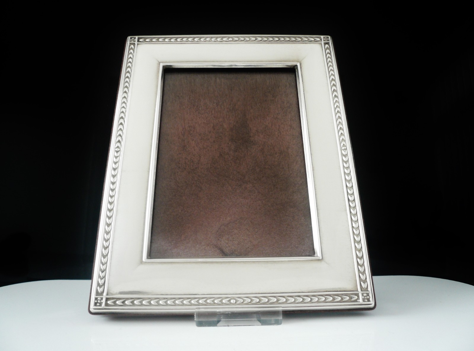 Sterling Silver Photograph Frame, Chevron Pattern, Hallmarked Sheffield 1996