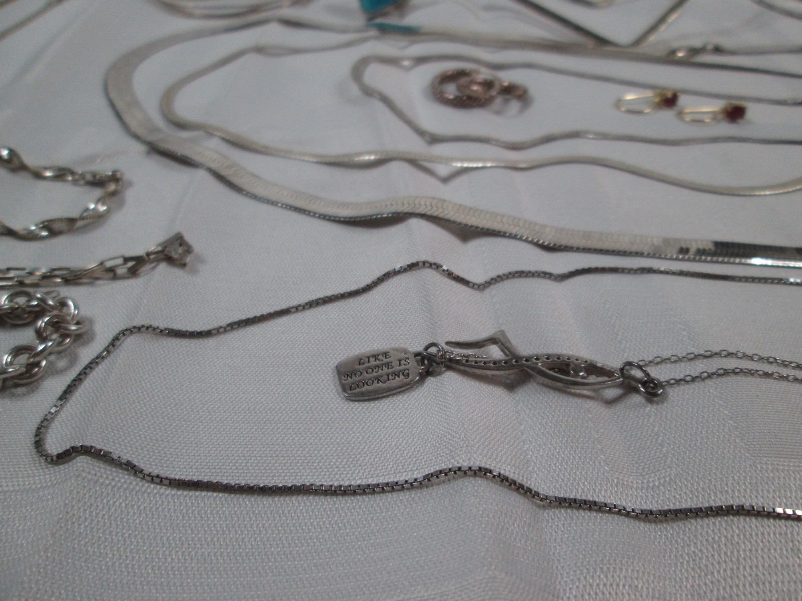 925 Sterling Silver 322 Grams Lot Necklaces Bracelets Charms Rings NOT SCRAP