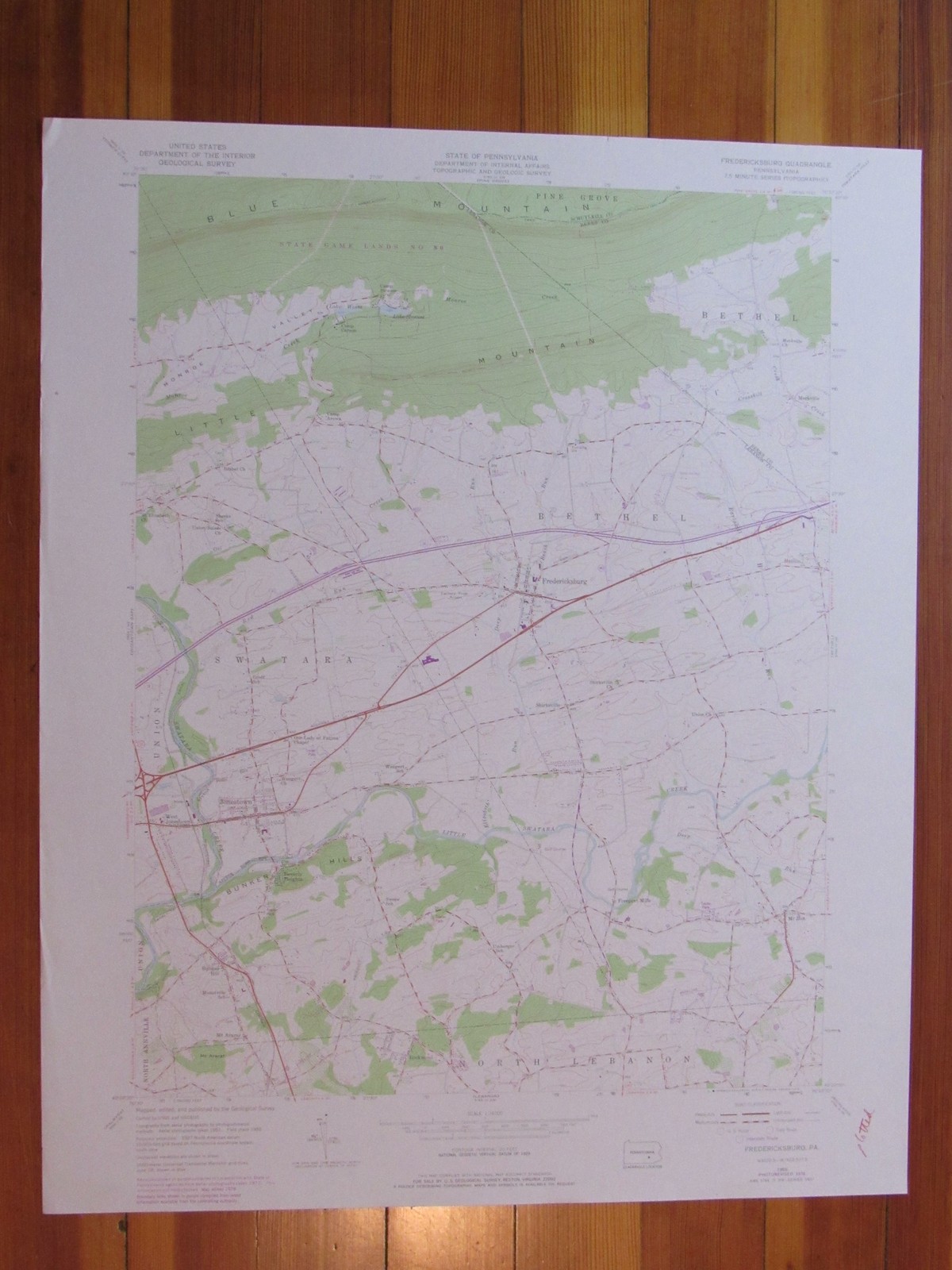 Fredericksburg Pennsylvania 1978 Original Vintage USGS Topo Map