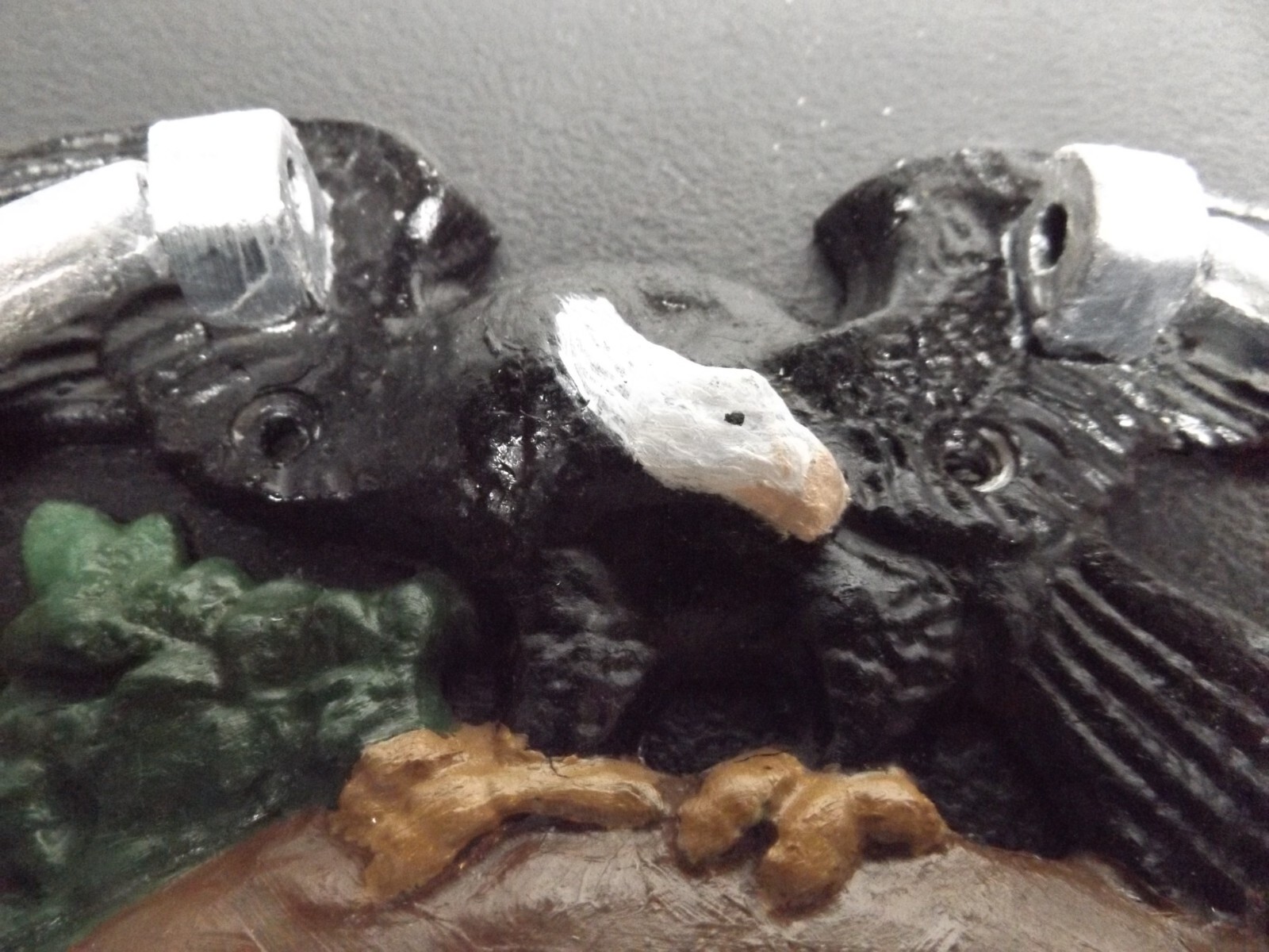 Rare ANTIQUE AMERICAN EAGLE DOOR KNOCKER Metal was painted 6″H 9.5 W 1.5 D